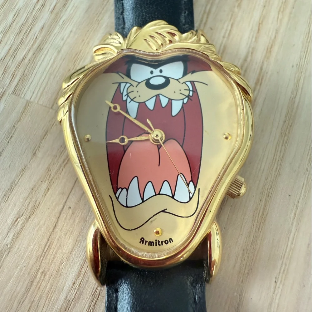 Vintage 90s Armitron looney tunes Tasmanian devil watch NEW BATTERY